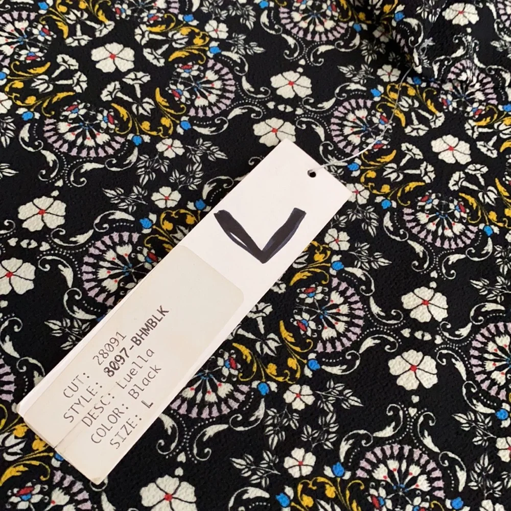 {NWT} Weston | Luella Boho Floral Medallion Print Shift Dress 8097 Black (L) - Picture 14 of 16